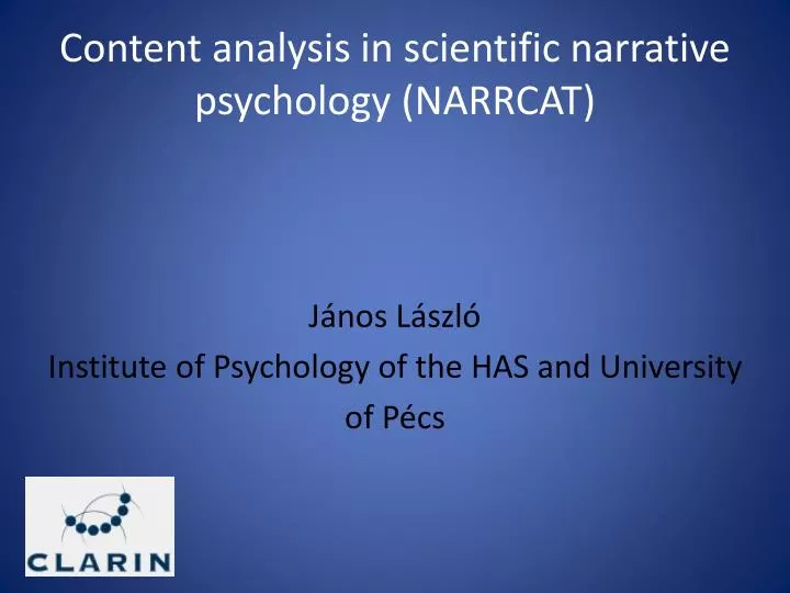 content analysis in scientific narrative psychology narrcat