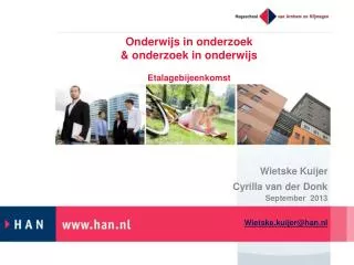 Onderwijs in onderzoek &amp; onderzoek in onderwijs Etalagebijeenkomst