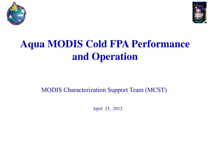 aqua modis cold fpa performance and operation