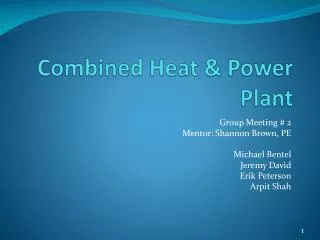 Combined Heat &amp; Power Plant