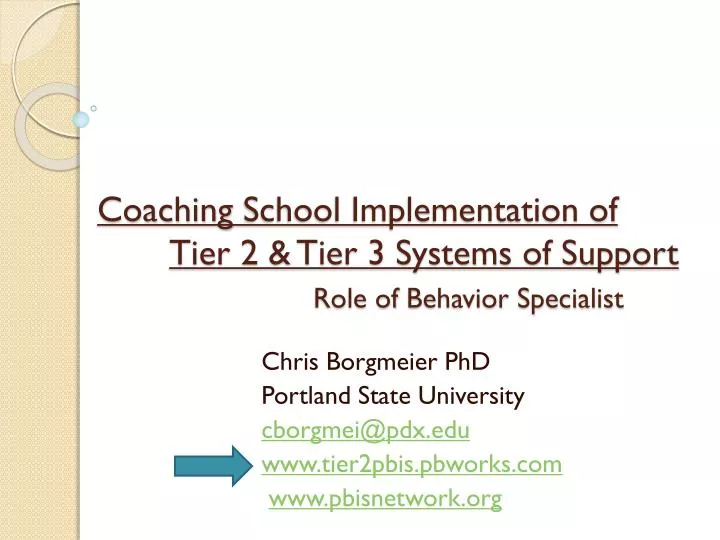 coaching school implementation of tier 2 tier 3 systems of support role of behavior specialist