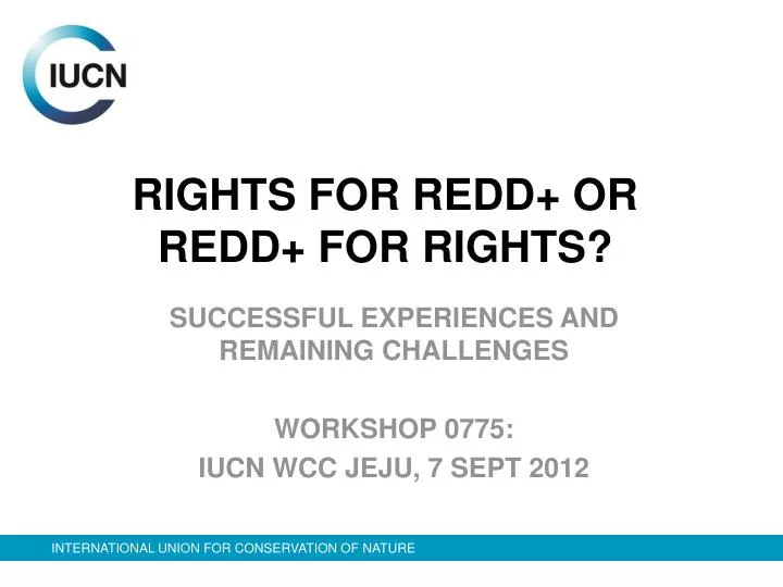 rights for redd or redd for rights