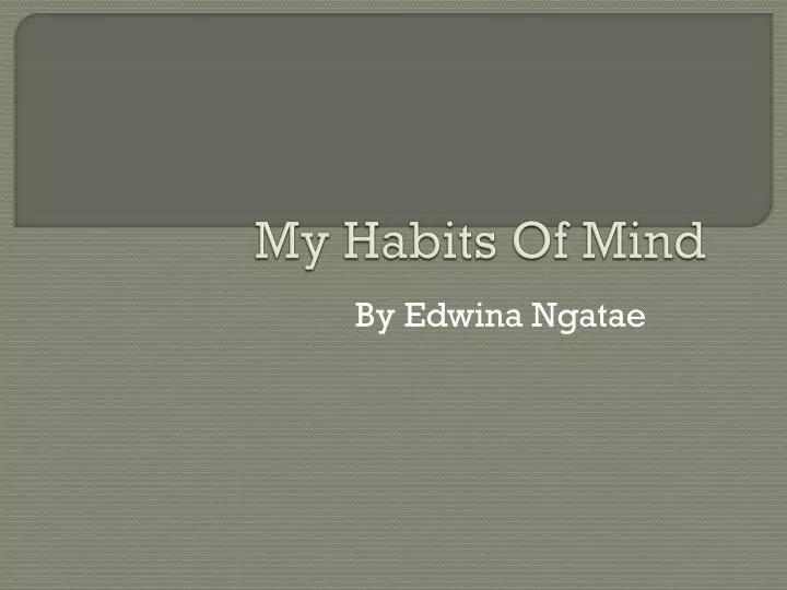 my habits of mind