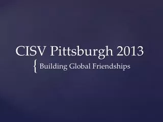 CISV Pittsburgh 2013