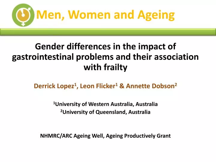 men women and ageing