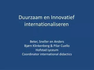 Duurzaam en Innovatief internationaliseren