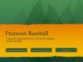 Pronoun Baseball