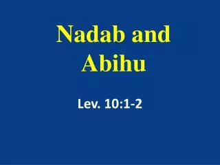 Nadab and Abihu