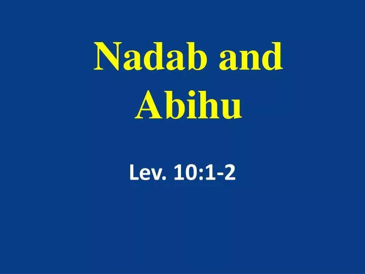 nadab and abihu