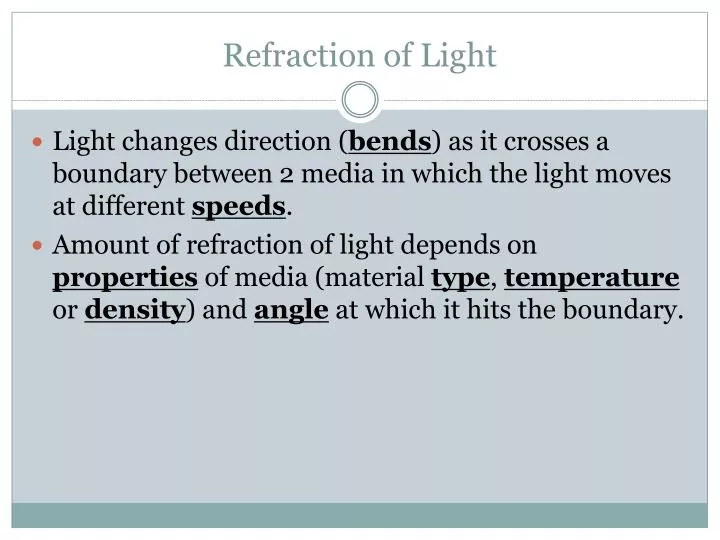 refraction of light