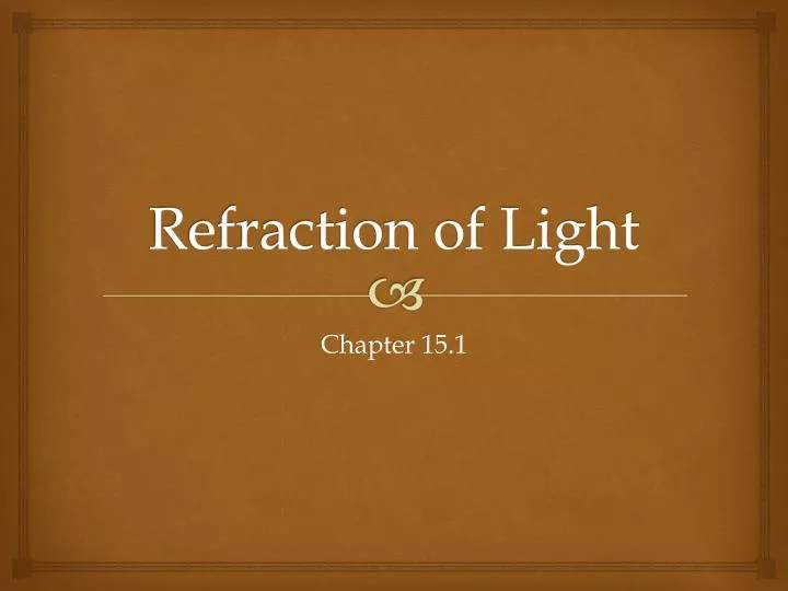 refraction of light