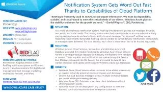 WINDOWS AZURE ISV : Pocketstop WEB SITES : www.pocketstop.com www.redflaghub.com