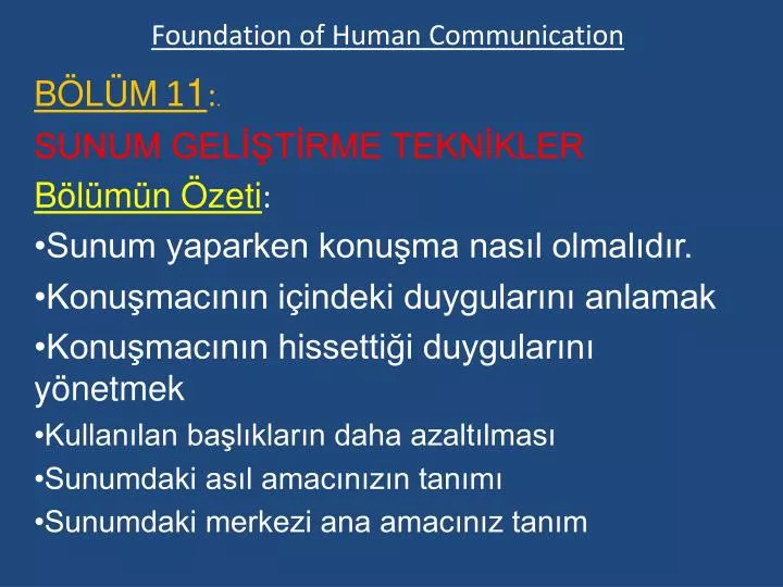 foundation of human communication