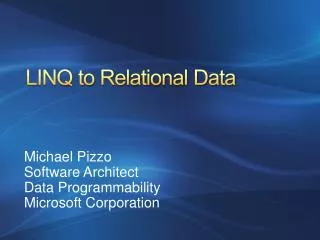 LINQ to Relational Data