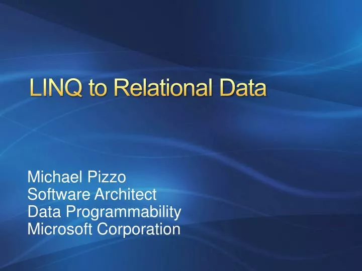 linq to relational data