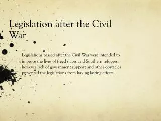 Legislation after the Civil War