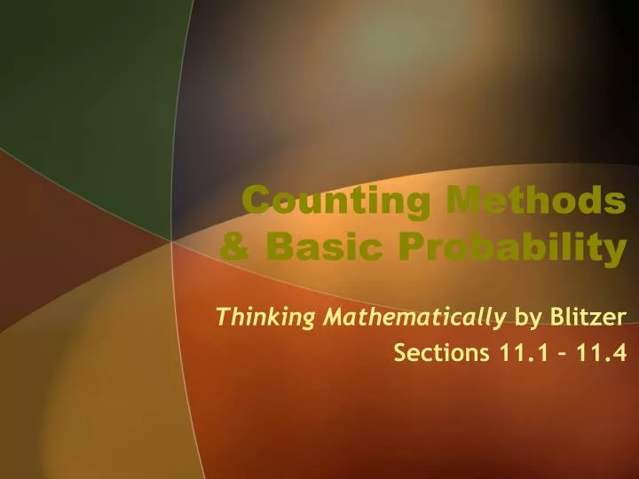 counting methods basic probability