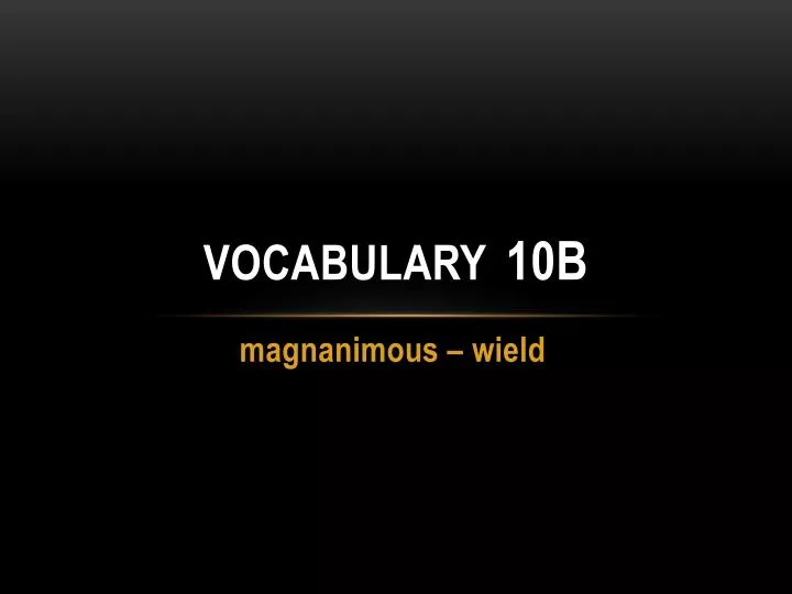 vocabulary 10b