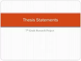 Thesis Statements