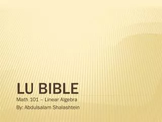 LU Bible