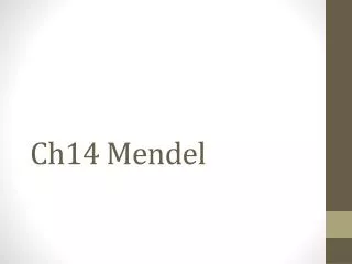 Ch14 Mendel