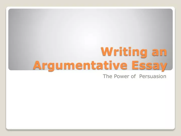 writing an argumentative essay