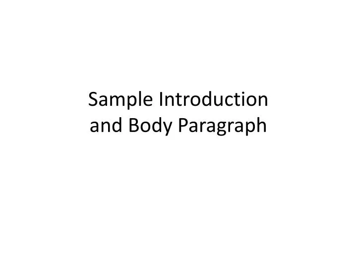 sample introduction and body paragraph