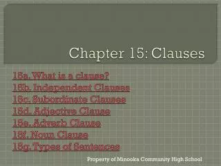 Chapter 15: Clauses