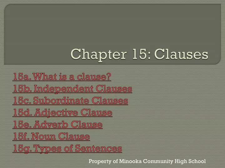 chapter 15 clauses