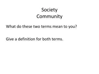 Society Community