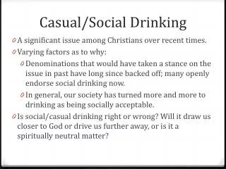 Casual/Social Drinking