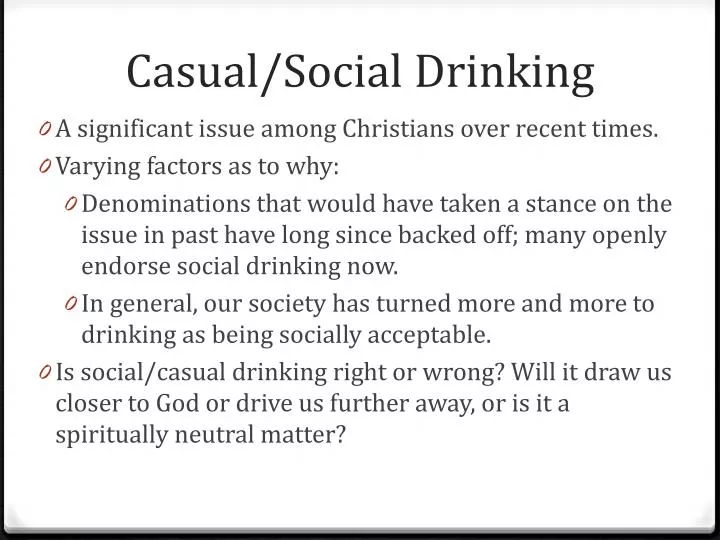 casual social drinking