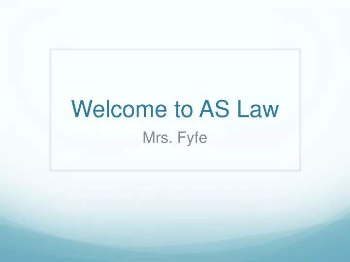 welcome to as law