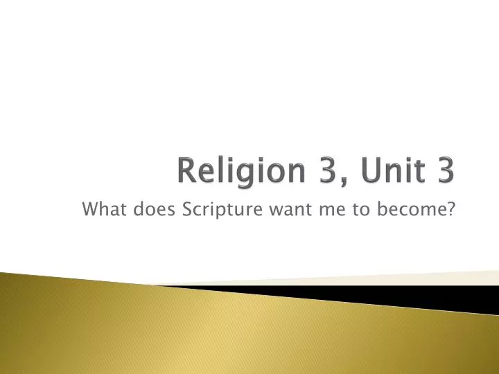 religion 3 unit 3