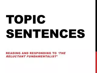 Topic sentences