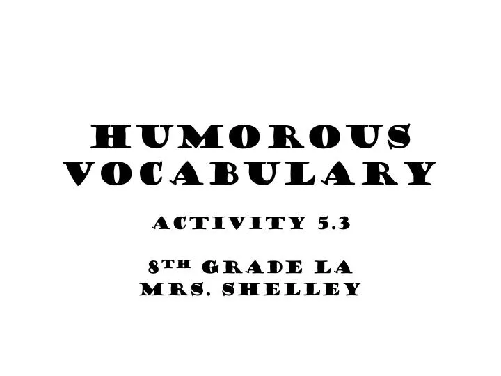 humorous vocabulary