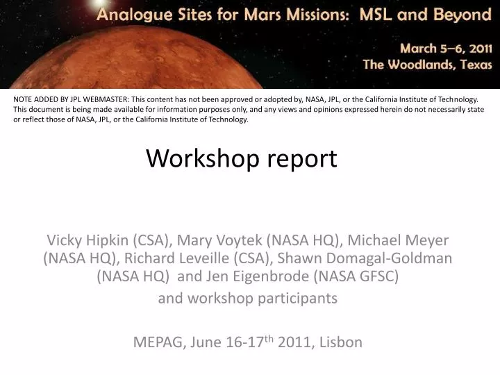 workshop report