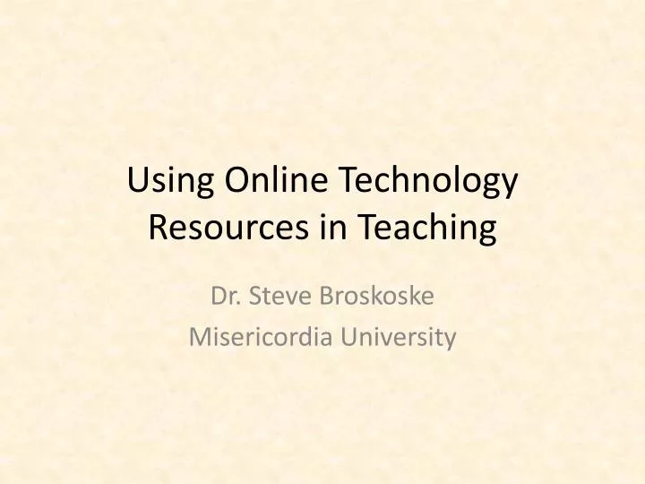 using online technology resources in teaching