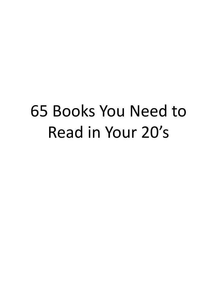 65 books you need to read in your 20 s