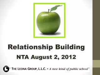 Relationship Building NTA August 2, 2012