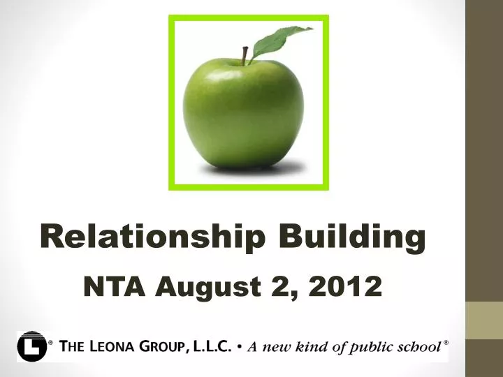 relationship building nta august 2 2012
