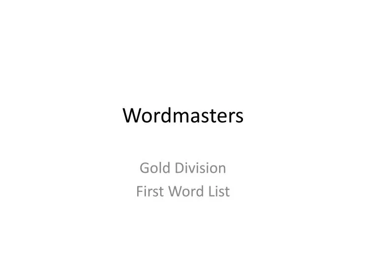 wordmasters