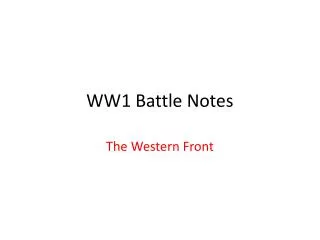 WW1 Battle Notes