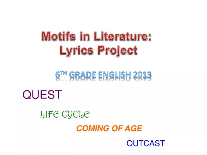 motifs in literature lyrics project
