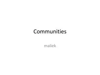 communities