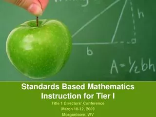 Standards Based Mathematics Instruction for Tier I