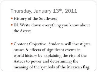 thursday january 13 th 2011