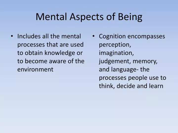 mental aspects of being