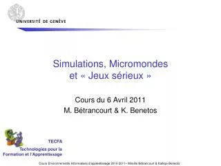 simulations micromondes et jeux s rieux