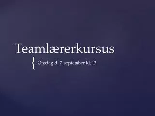 teaml rerkursus